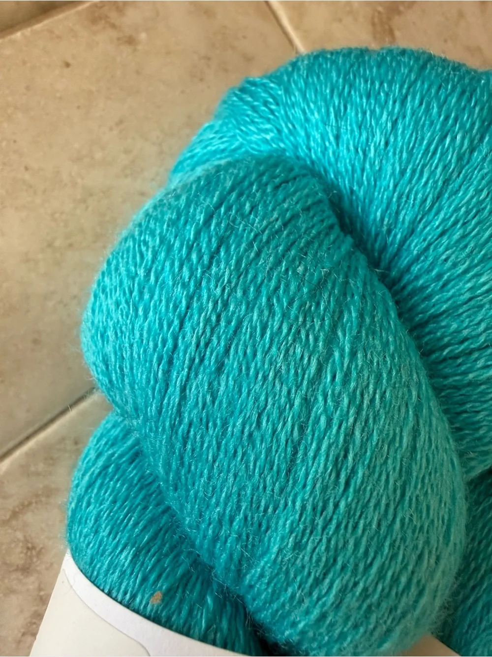 Jagger Spun Wo:Silk Blend Turquoise Hand-Dyed Yarn Skein - Bright Teal
